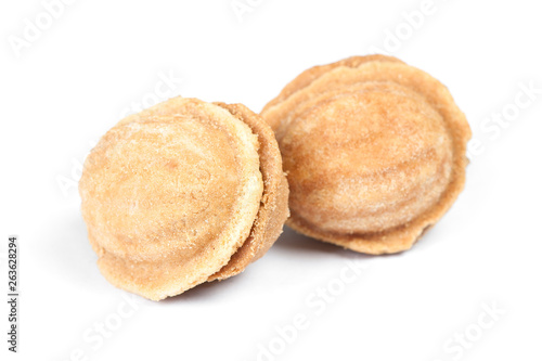 Group of homemade nuts cookies with condensed milk