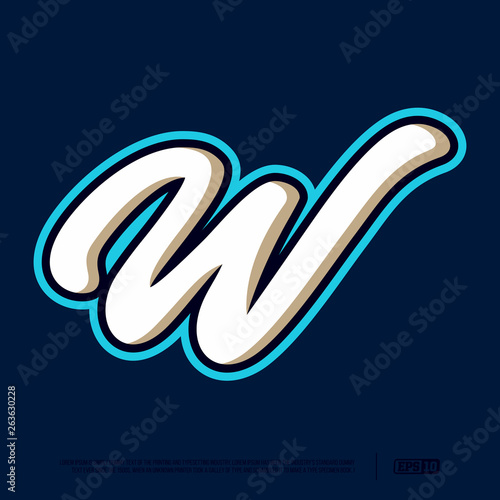 Modern professional letter emblem for sport teams. W letter