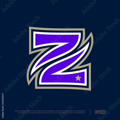 Modern professional letter emblem for sport teams. Z letter