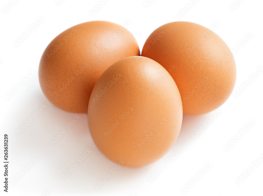 three eggs isolated on white background three eggs isolated on white background