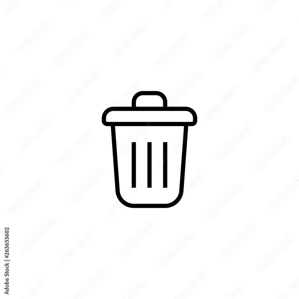 Trash Simple vector icon. Illustration symbol design template for web mobile UI element. Perfect color modern pictogram on editable stroke. Trash icons for your business project Trash Simple vector icon. Illustration symbol design template for web mobile UI element. Perfect color modern pictogram on editable stroke. Trash icons for your business project