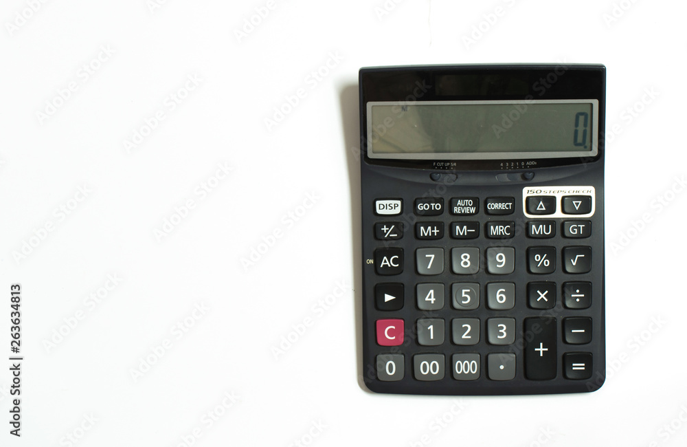 Calculator,pencil and note book on white background. Calculator,pencil and note book on white background.