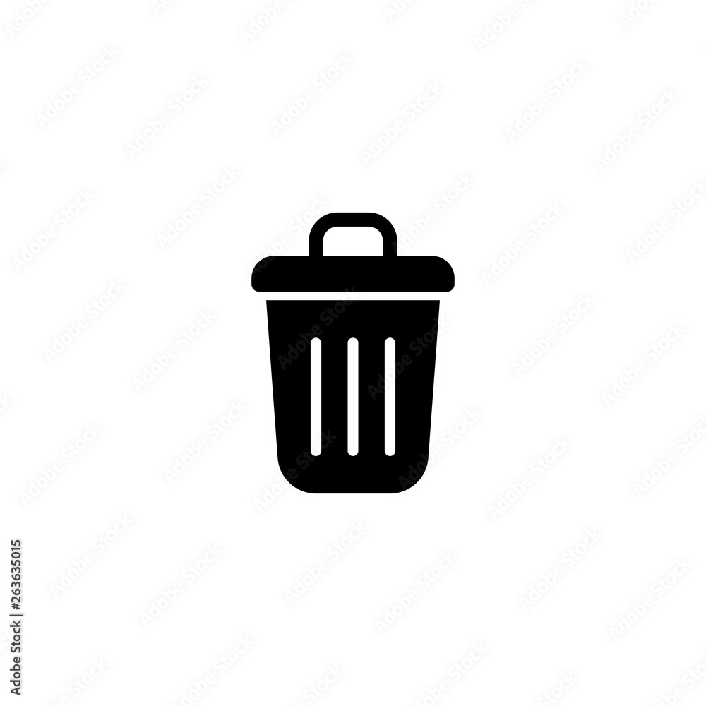 bin icon. black flat vector illustration on white background bin icon. black flat vector illustration on white background