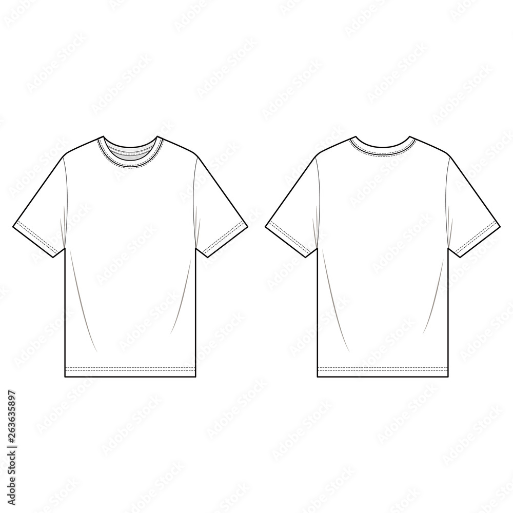 Naklejka premium OVERFIT TEE Fashion Flat Templates