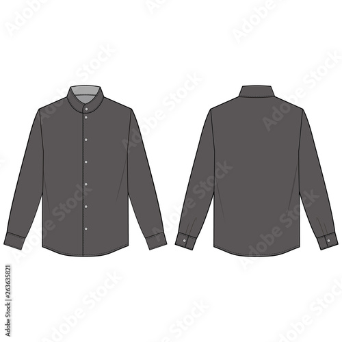 LONG SLEEVE SHIRTS fashion flat sketch template