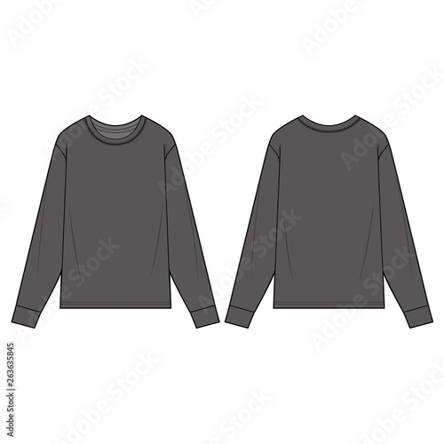 LONG SLEEVE TEE fashion flat sketch template