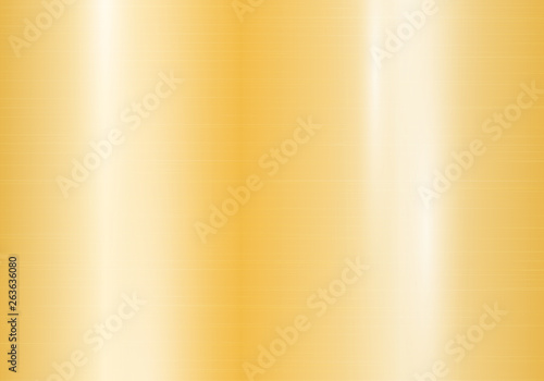 Colorful gold metallic gradient with a polished metal effect with bright highlights. Vector illustration with light effect.