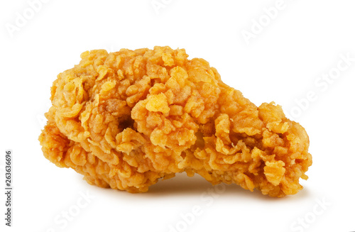 Chicken leg in breading isolated