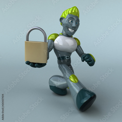 Green Robot - 3D Illustration © Julien Tromeur
