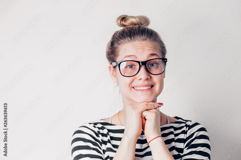Beautiful smiling woman with clean skin, natural make-up Beautiful smiling woman with clean skin, natural make-up