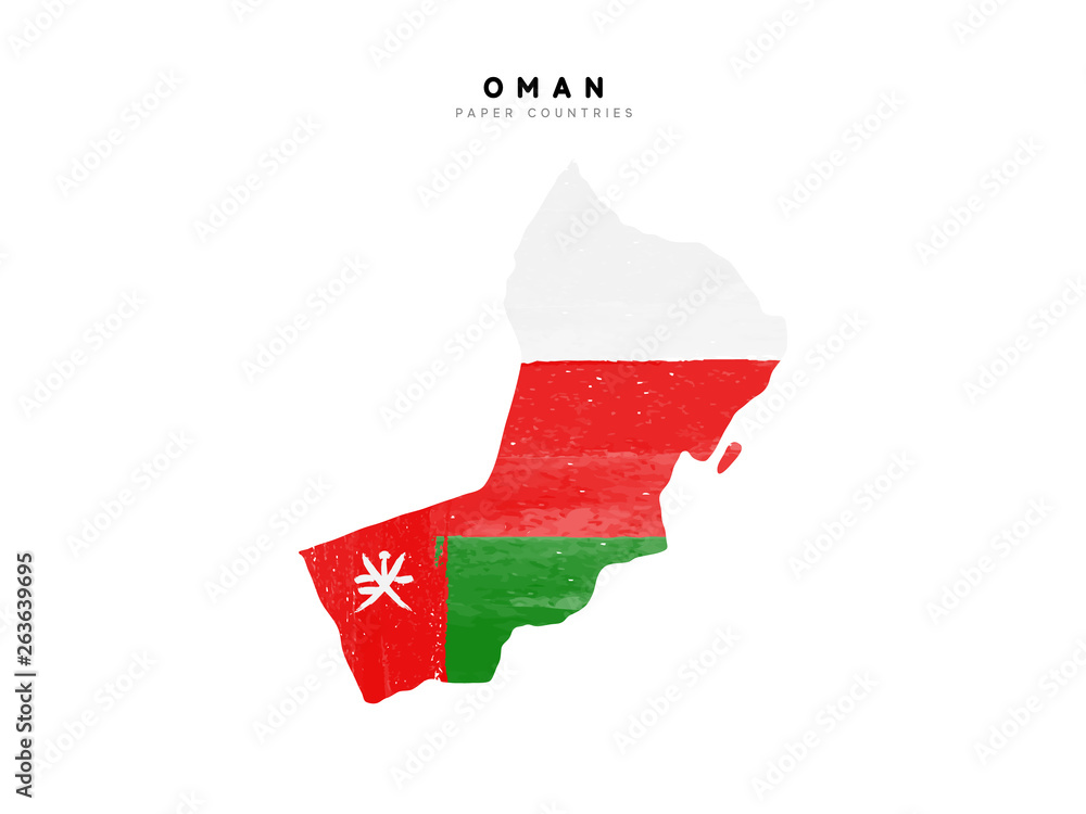 Oman Detailed Map With Flag Of Country Painted In Watercolor Paint oman-detailed-map-with-flag-of-country-painted-in-watercolor-paint
