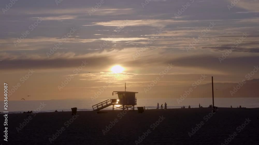 Sunset view from Santa Monica beach, Los Angeles, California Sunset view from Santa Monica beach, Los Angeles, California
