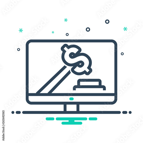 Mix line icon for bid bidding 