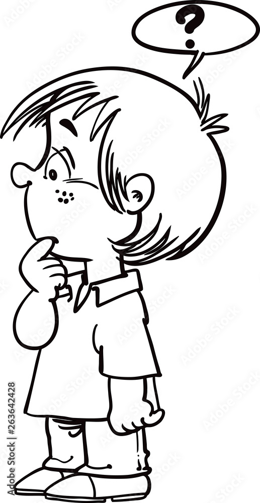 Obraz premium Little boy thinks