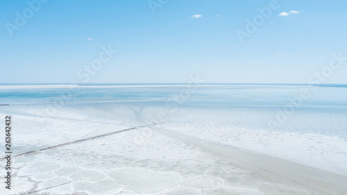 Salt lake Baskunchak. Astrakhan region. Russian landscape. photo