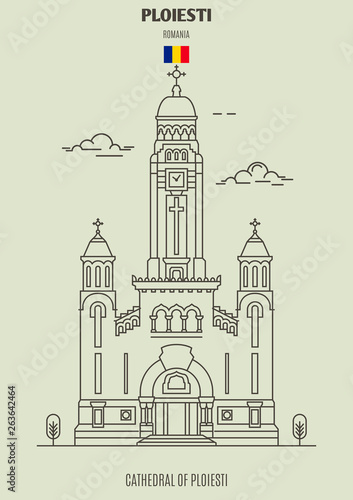 Cuadro en lienzo Cathedral of Ploiesti, Romania. Landmark icon