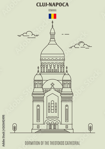 Dormition of the Theotokos Cathedral in Cluj Napoca, Romania. Landmark icon