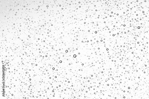 white isolated background water drops on the glass   wet window glass with splashes and drops of water and lime  texture autumn background