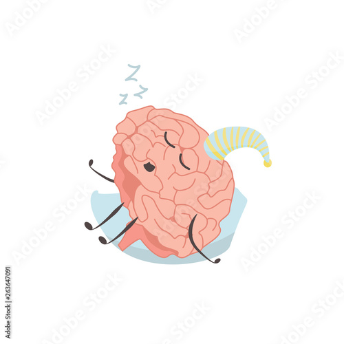 Brain characters sleeps resting exercises and different activities