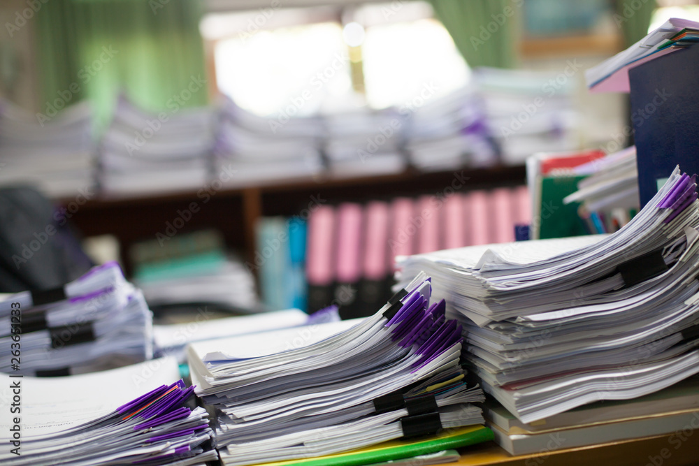 Stack of white papers sheet on office background. Stack of white papers sheet on office background.
