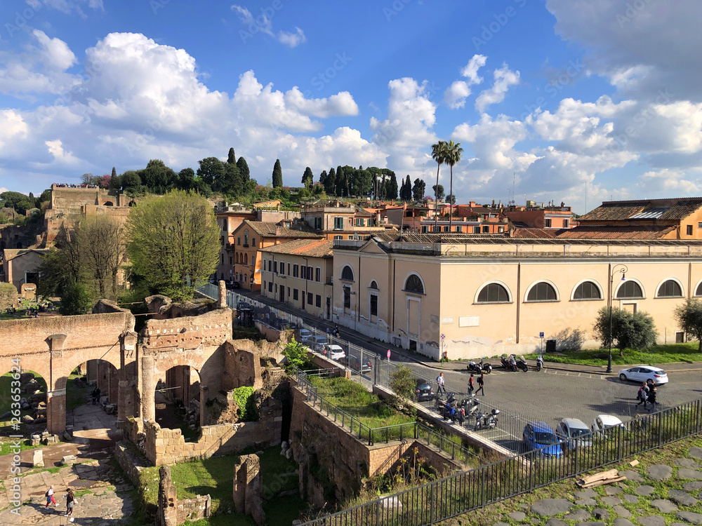 Fototapeta premium City landscape with ruins