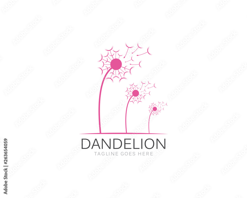 Illustration of concept dandelion. Vector logo Illustration of concept dandelion. Vector logo