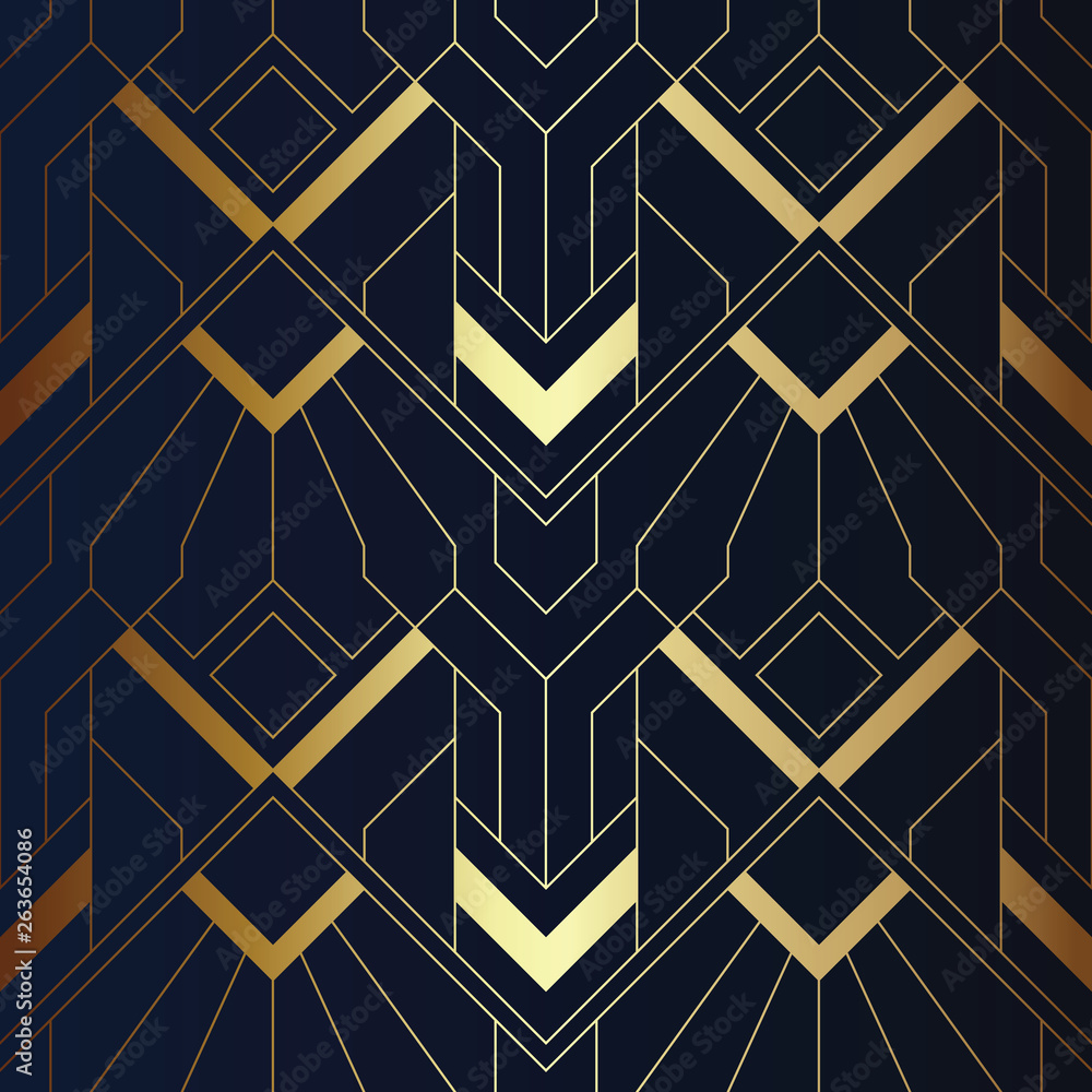 Abstract art seamless blue and golden pattern 21 Abstract art seamless blue and golden pattern 21
