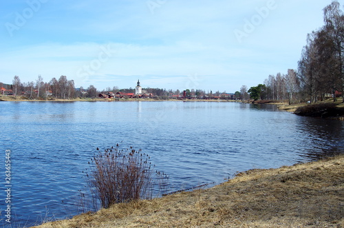 The small town of Dala Floda in Dalarna on a beautiful spring morning.