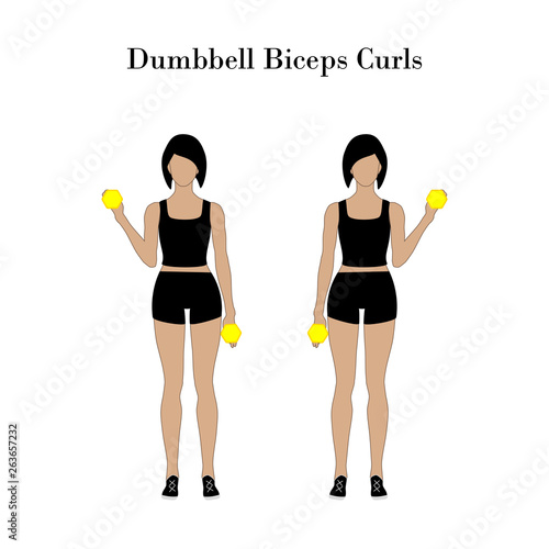Dumbbell biceps curls exercise