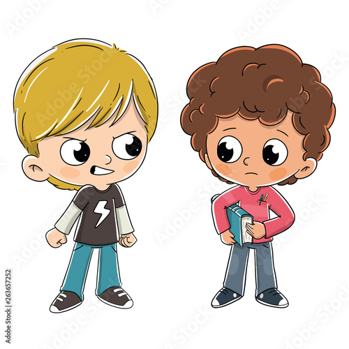 Niños enfadados en el colegio