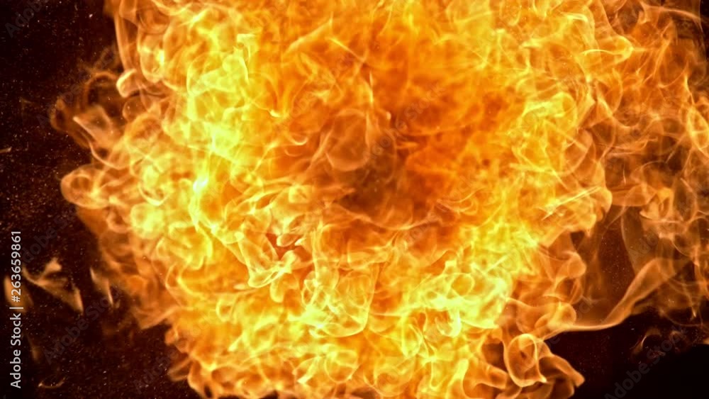 Super Slow Motion Shot of Fire Explosion at 1000fps, Super Slow Motion Shot of Fire Explosion at 1000fps,