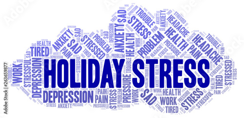 Holiday Stress word cloud.