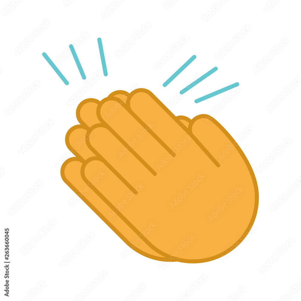 Fototapeta premium Clapping hands emoji color icon