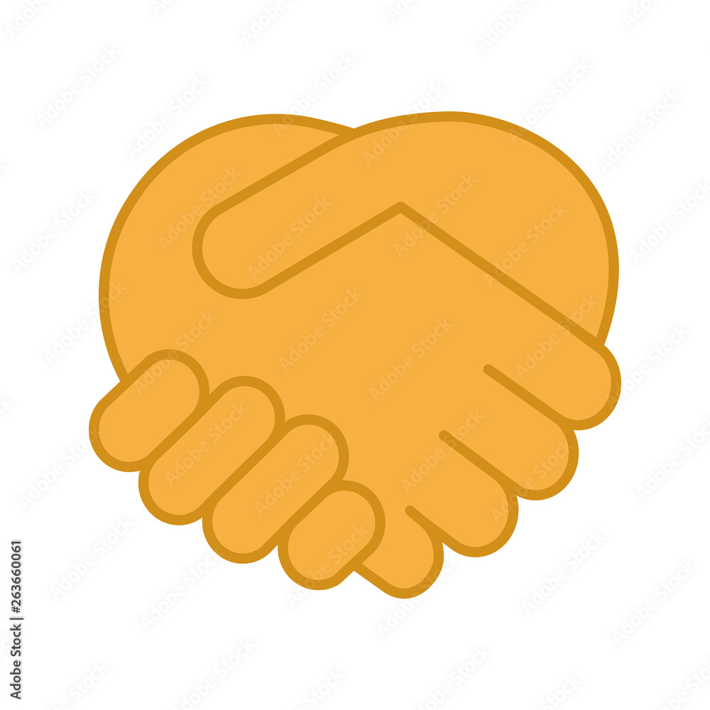 Handshake gesture color icon Handshake gesture color icon