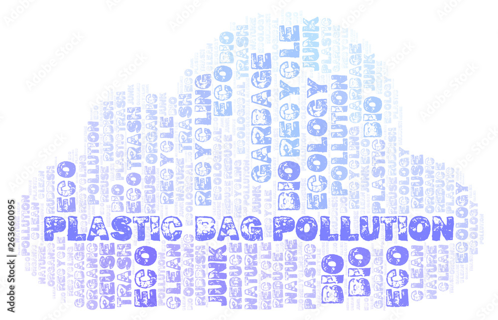 Obraz premium Plastic Bag Pollution word cloud.