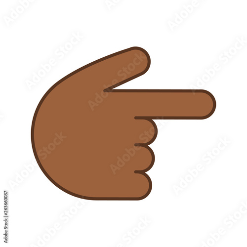 Backhand index pointing right color icon