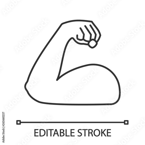 Flexed bicep linear icon