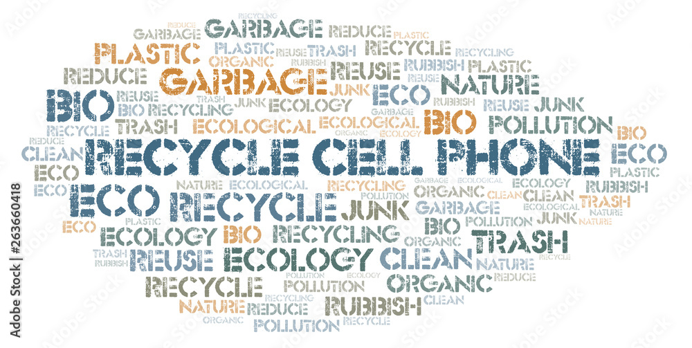 Recycle Cell Phone word cloud. Recycle Cell Phone word cloud.