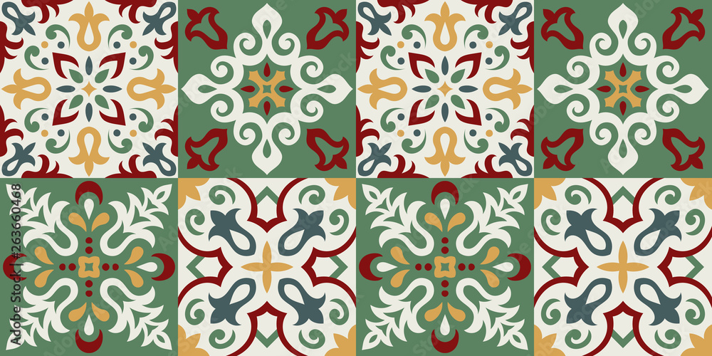 Azulejos Tile Vector Seamless Pattern Azulejos Tile Vector Seamless Pattern