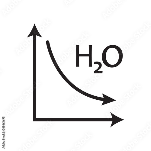 water formula with downward arrow. vector design illustration.