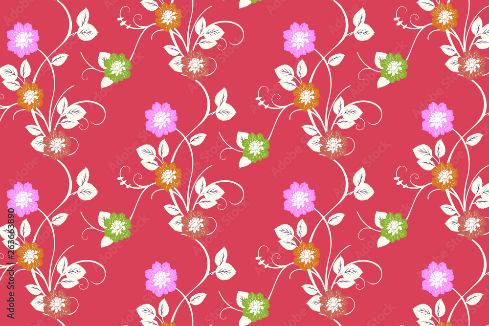 Seamless Pink Background Floral Pattern