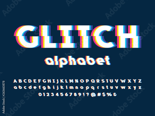 Vector glitch display font design