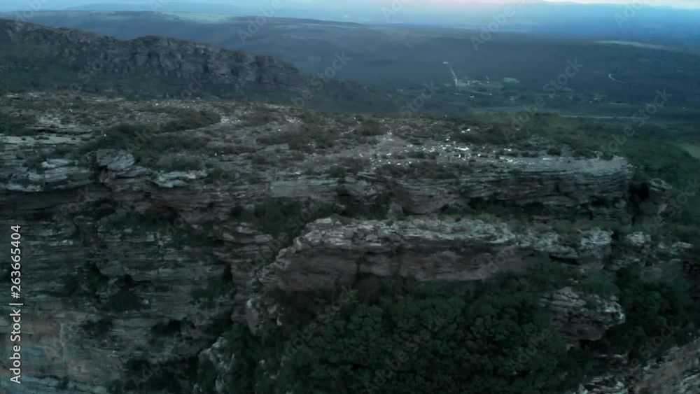 Aerial: Picturesque Plateau and Telecommunication Tower in Chapada, Brazil Aerial: Picturesque Plateau and Telecommunication Tower in Chapada, Brazil