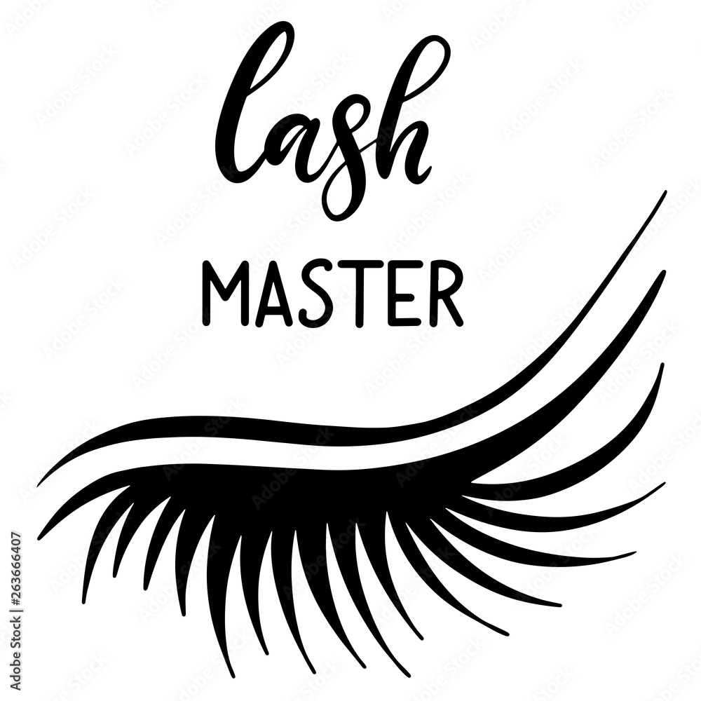 Lashes lettering vector illustration Lashes lettering vector illustration