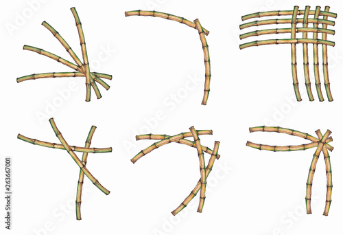 Bamboo decorative elements.