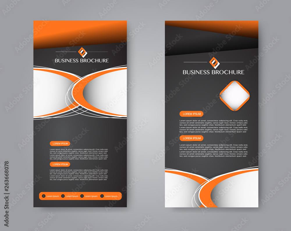 Flyer template. Vectical banner design. Modern abstract two side