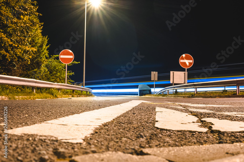 empty road at night/Closed Road at Darkness photo