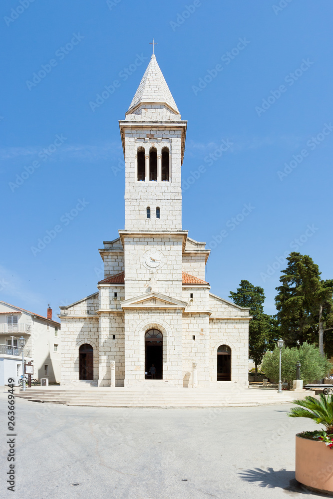 Pakostane, Croatia - Beautiful old steeple architecture at Pakostane