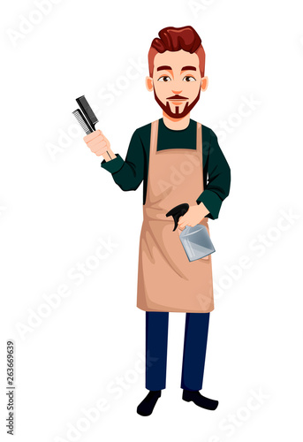 Barber man in hipster style