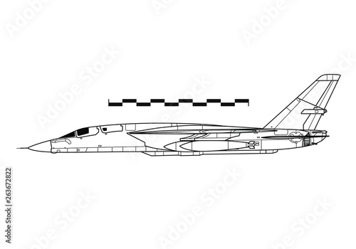 North American RA-5 Vigilante. Outline drawing © Alex
